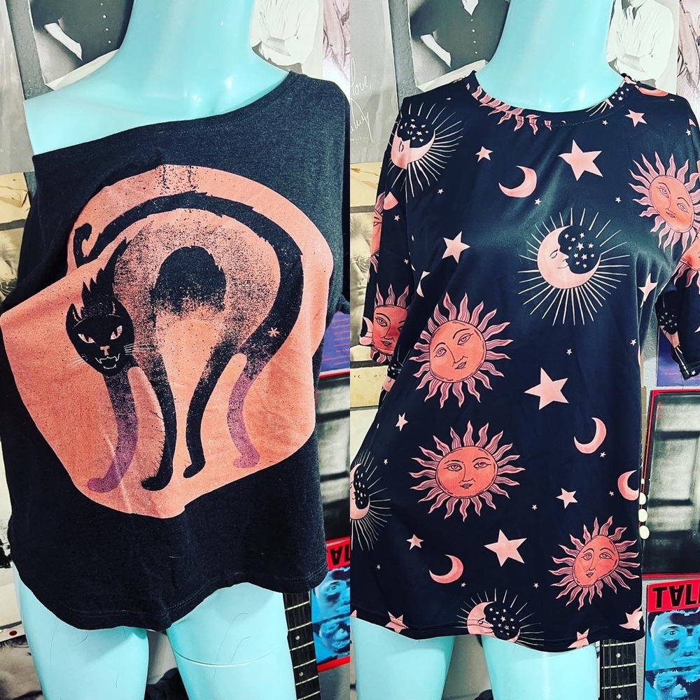 🎃NWT CAT SUN AND MOON HALLOWEEN FALL SHIRT LOT SIZE: oversized M (L)